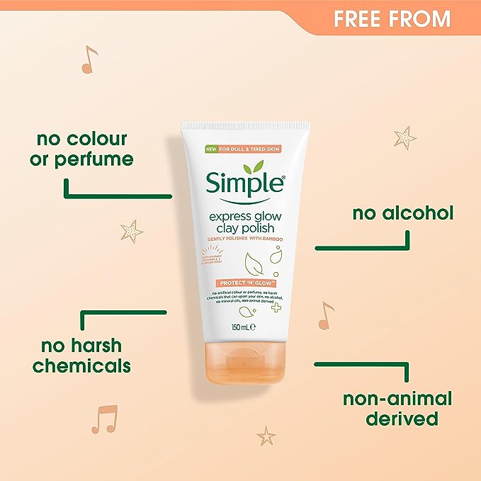 غسول الوجه سيمبل جلو – بفيتامين C والطين لبشرة ناعمة ومشرقة - Simple Glow Facial Wash – Vitamin C Cleanser with Clay for Radiant Skin