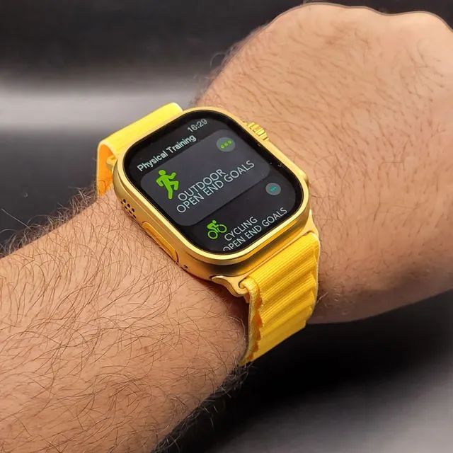 ساعة Fendior G9 Ultra Pro الذكية – تصميم فاخر باللون الذهبي مع 3 أحزمة قابلة للتبديل