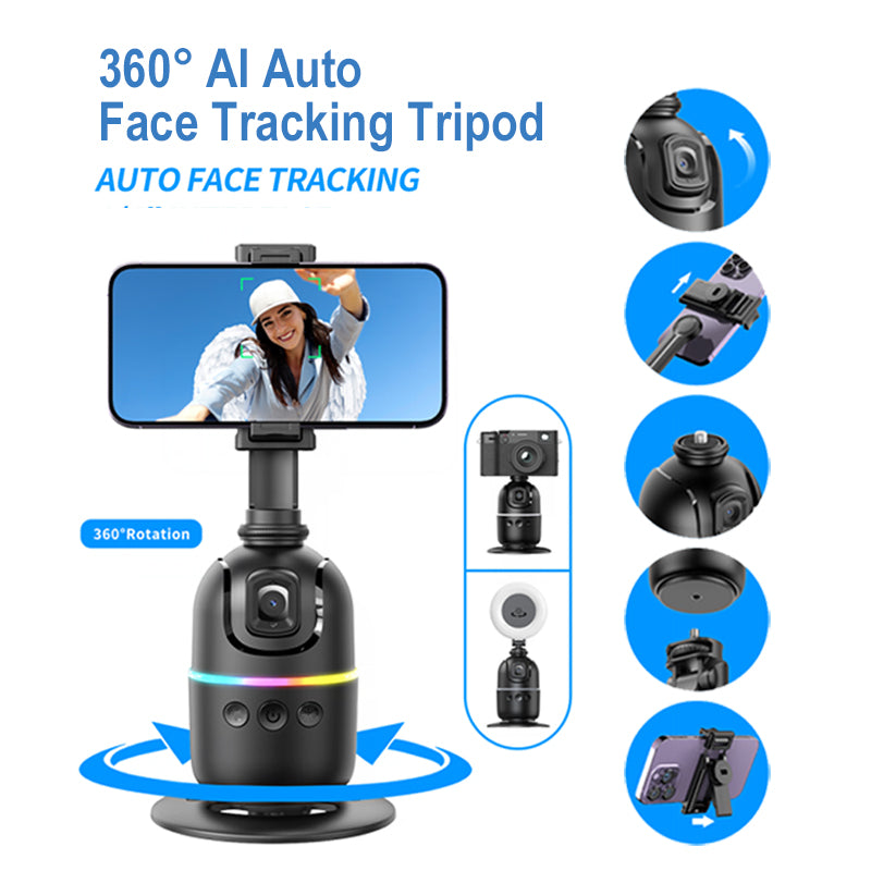 جيمبال مكتبي ذكي بتتبع الوجه 360 درجة – تحكم بالإيماءات وبدون تطبيق