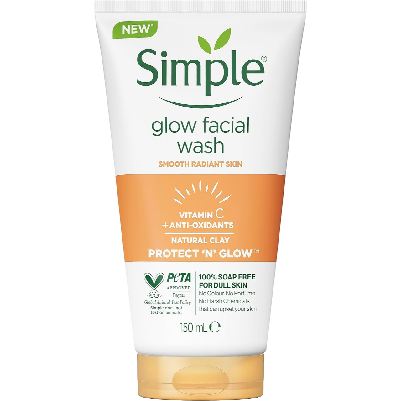 غسول الوجه سيمبل جلو – بفيتامين C والطين لبشرة ناعمة ومشرقة - Simple Glow Facial Wash – Vitamin C Cleanser with Clay for Radiant Skin