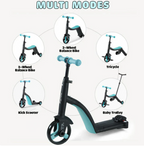 3-in-1 Convertible Scooter for Kids – Tricycle, Balance Bike & 3-Wheel Skate - سكوتر أطفال 3 في 1 – دراجة ثلاثية، دراجة توازن، و سكوتر ثلاثي العجلات
