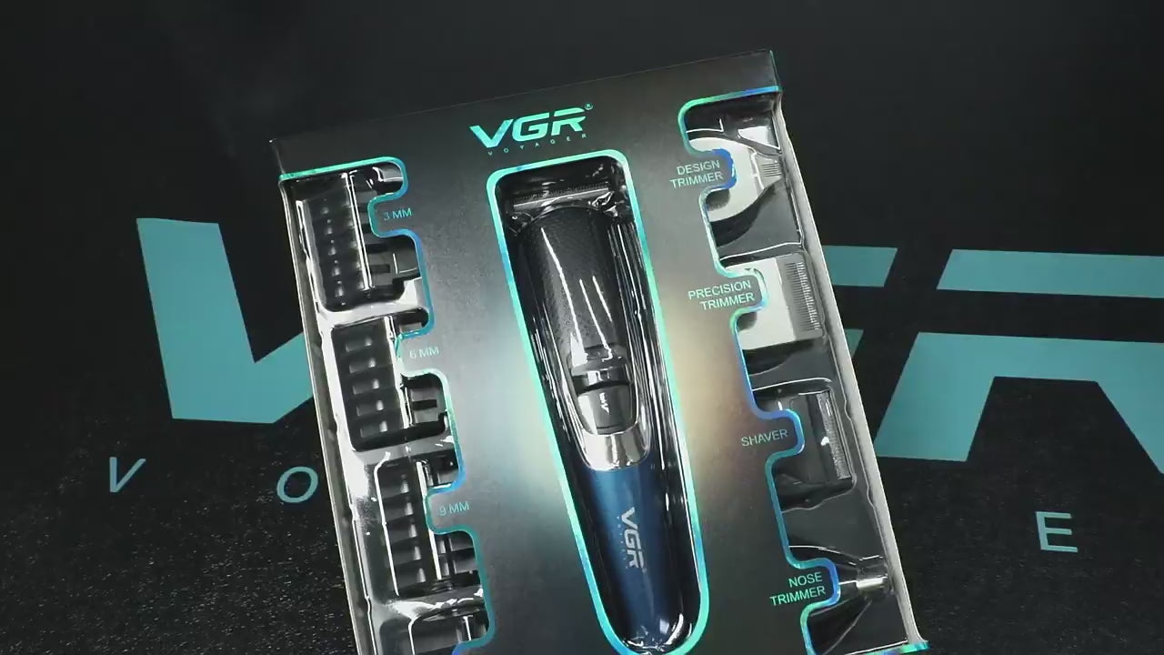 مجموعة العناية الاحترافية للرجال من VGR – ماكينة تشذيب متعددة الاستخدامات