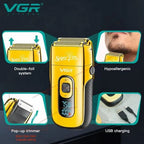 آلة حلاقة كهربائية VGR الاحترافية – 7500 دورة في الدقيقة مع شاشة رقمية وملحقات كاملة